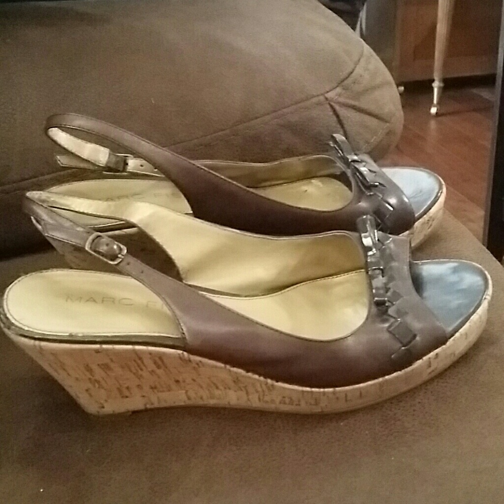 Marc Gosher leather brown wedges